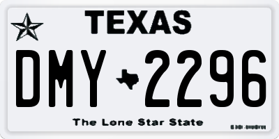 TX license plate DMY2296