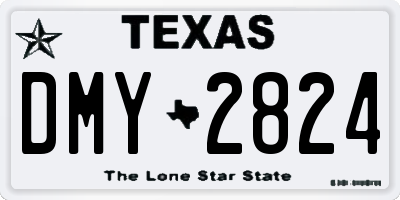 TX license plate DMY2824