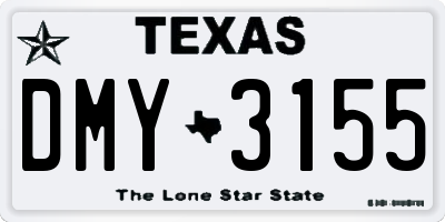 TX license plate DMY3155