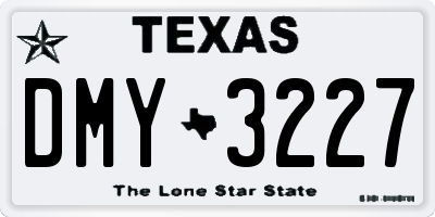 TX license plate DMY3227