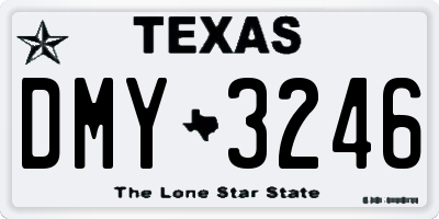 TX license plate DMY3246