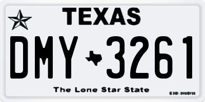 TX license plate DMY3261