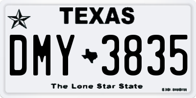 TX license plate DMY3835