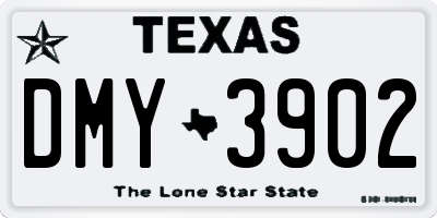 TX license plate DMY3902