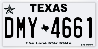 TX license plate DMY4661