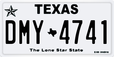 TX license plate DMY4741