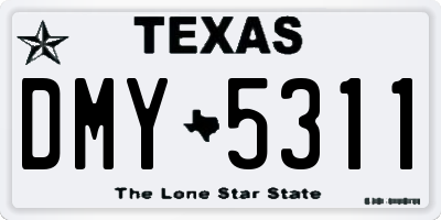 TX license plate DMY5311