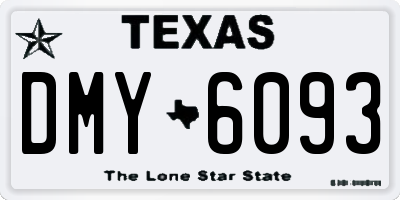 TX license plate DMY6093