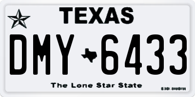 TX license plate DMY6433