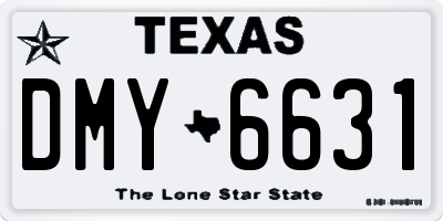 TX license plate DMY6631