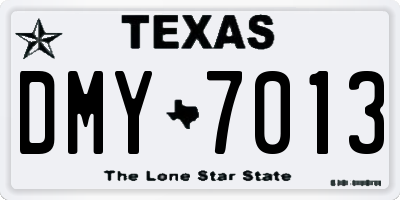 TX license plate DMY7013