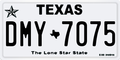 TX license plate DMY7075