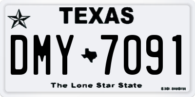 TX license plate DMY7091