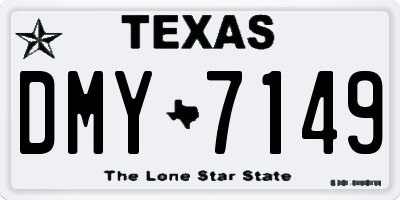 TX license plate DMY7149