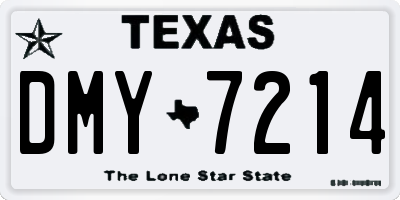 TX license plate DMY7214