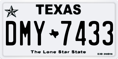 TX license plate DMY7433