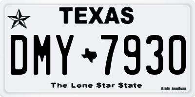 TX license plate DMY7930