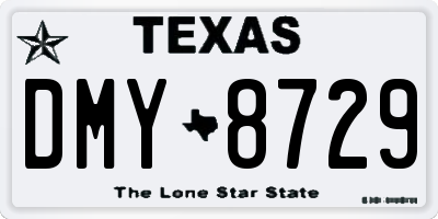 TX license plate DMY8729