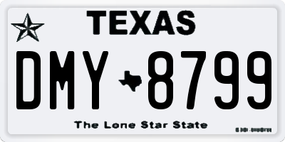 TX license plate DMY8799