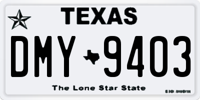 TX license plate DMY9403