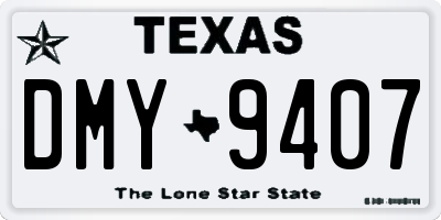 TX license plate DMY9407