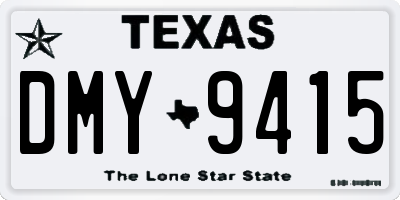 TX license plate DMY9415