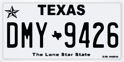 TX license plate DMY9426