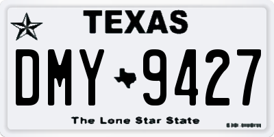 TX license plate DMY9427