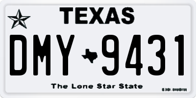 TX license plate DMY9431