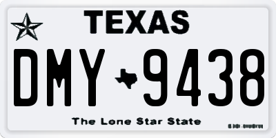 TX license plate DMY9438