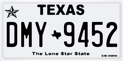 TX license plate DMY9452