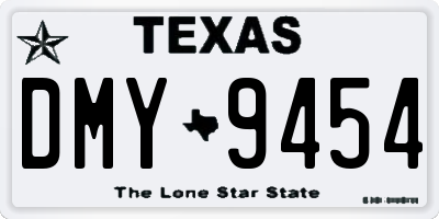 TX license plate DMY9454