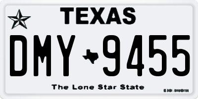 TX license plate DMY9455