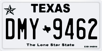 TX license plate DMY9462