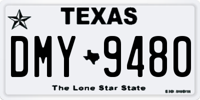 TX license plate DMY9480