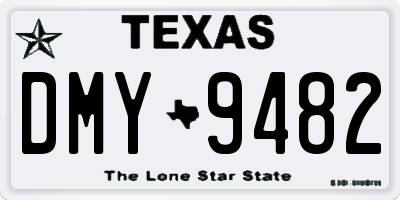 TX license plate DMY9482