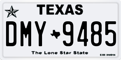 TX license plate DMY9485