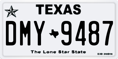 TX license plate DMY9487