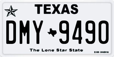 TX license plate DMY9490