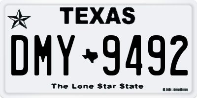 TX license plate DMY9492