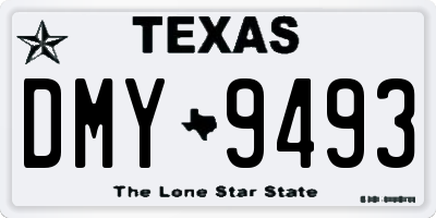 TX license plate DMY9493