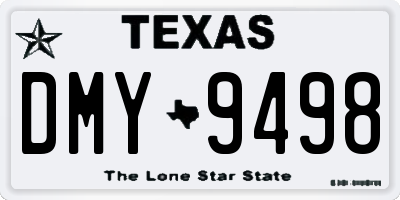 TX license plate DMY9498