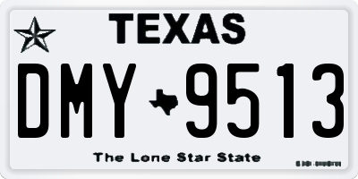 TX license plate DMY9513