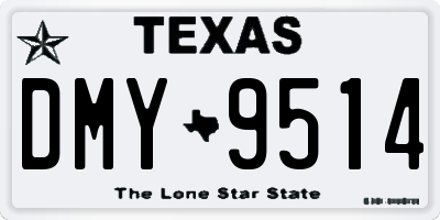 TX license plate DMY9514