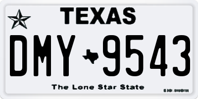 TX license plate DMY9543