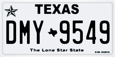 TX license plate DMY9549