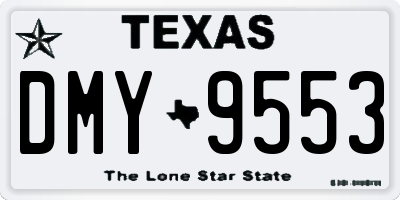 TX license plate DMY9553