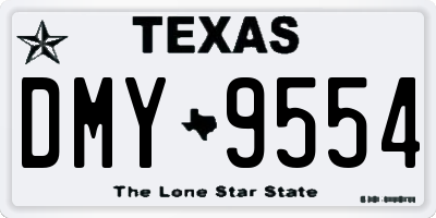 TX license plate DMY9554