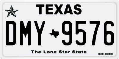 TX license plate DMY9576