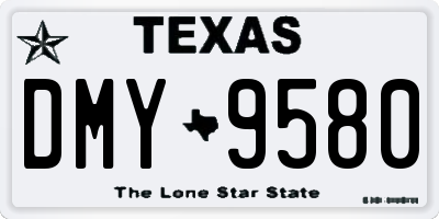 TX license plate DMY9580